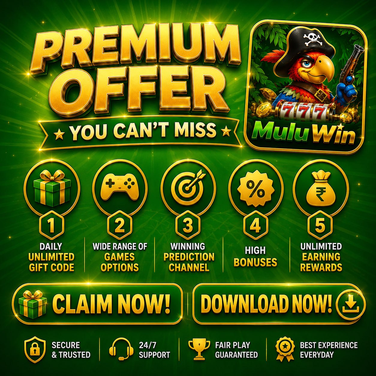 Mulu Win Premium Offer with rewards, bonuses and premium gaming benefits