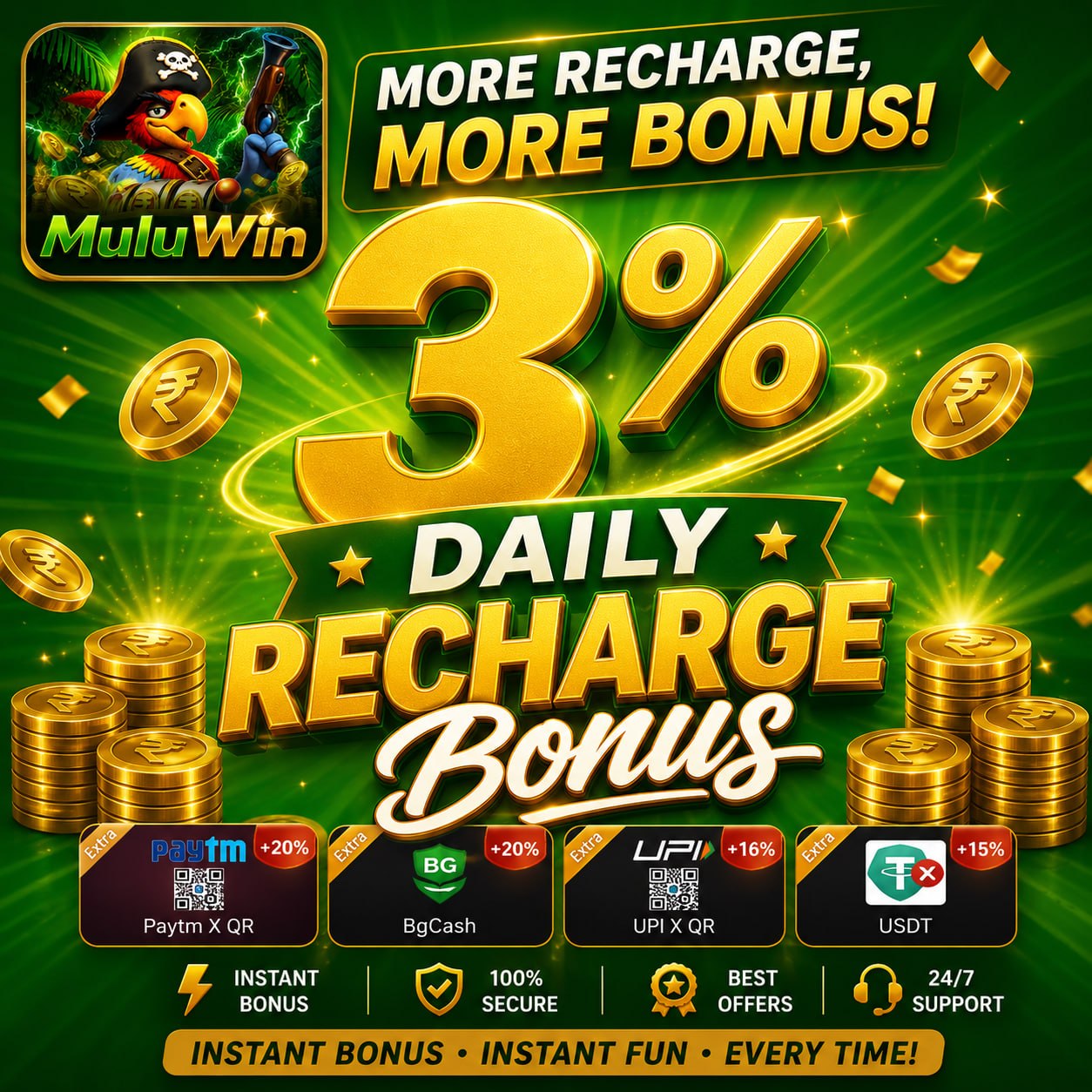 MuluWin 3 Percent Recharge Bonus